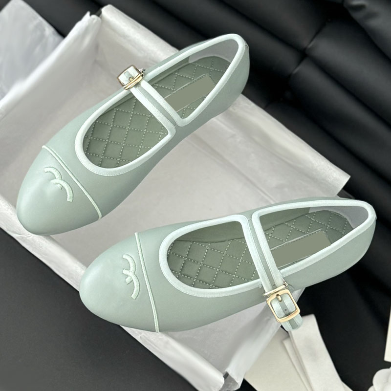 Womes Mary Jane Shoes Dress Shoes Desigenr Sheepskin Ballet Shoe Adjustable Buckle Leisure Shoe Round Toes Loafers Quilted Texture Casual Shoe Pink Green Red Slides