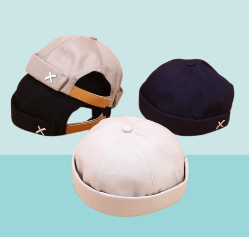 Men Street Casual Docker Sailor Biker Hat Loop Beanie Brimless Cap Fashion Unisex Pumpkin Vintage Navy Beanies