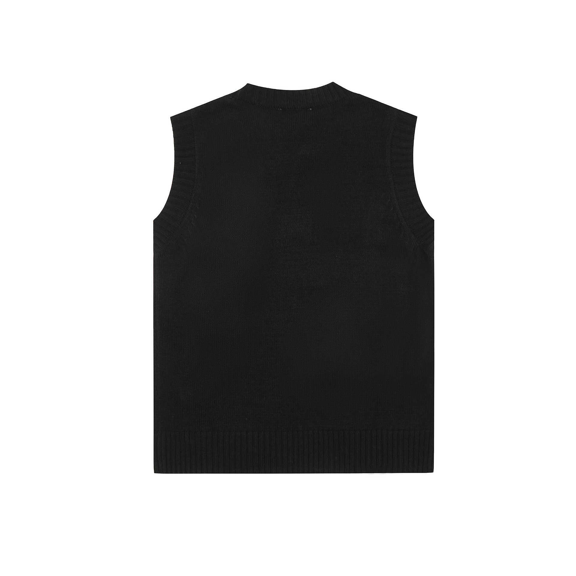 Men's Sweaters Nordic GA23 Autumn/Winter New Black Letter Jacquard Round Neck Wool Blended Knitted Vest for Women J240510