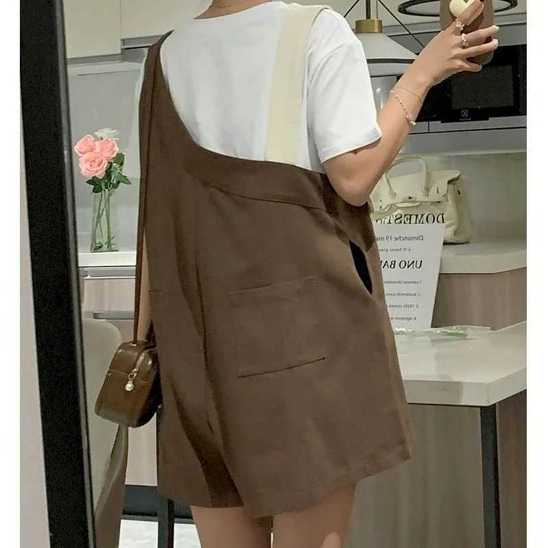 Women's Jumpsuits Rompers Asymmetric Jumpsuits Oversized Summer Pants Casual Wide Leg Shorts Loose Korean Style Bodysuits One Piece Outfits Women