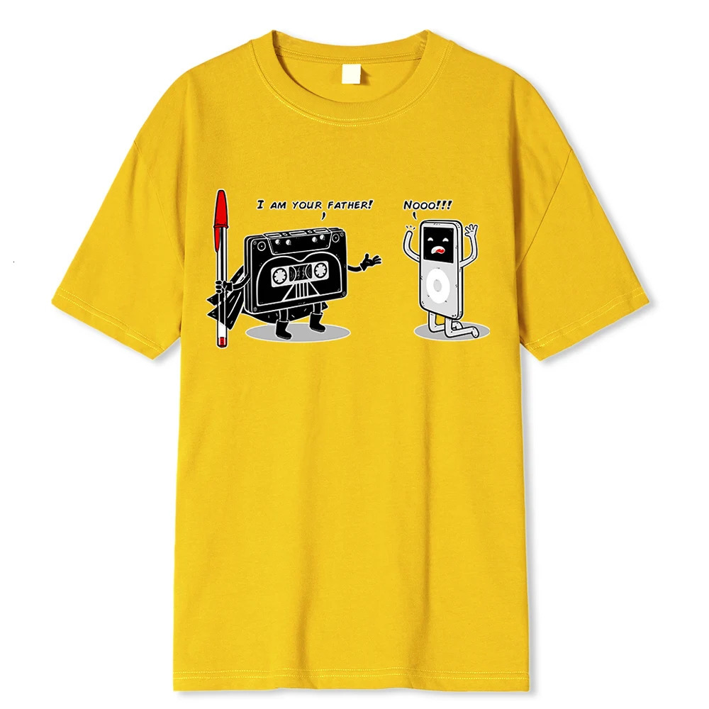I Am Your Father Funny Vintage Printed T-Shirt For Men Women High Quality Cotton T Shirt 80s 90s Magnetic Tape MP3 Handle Tshirt 240509