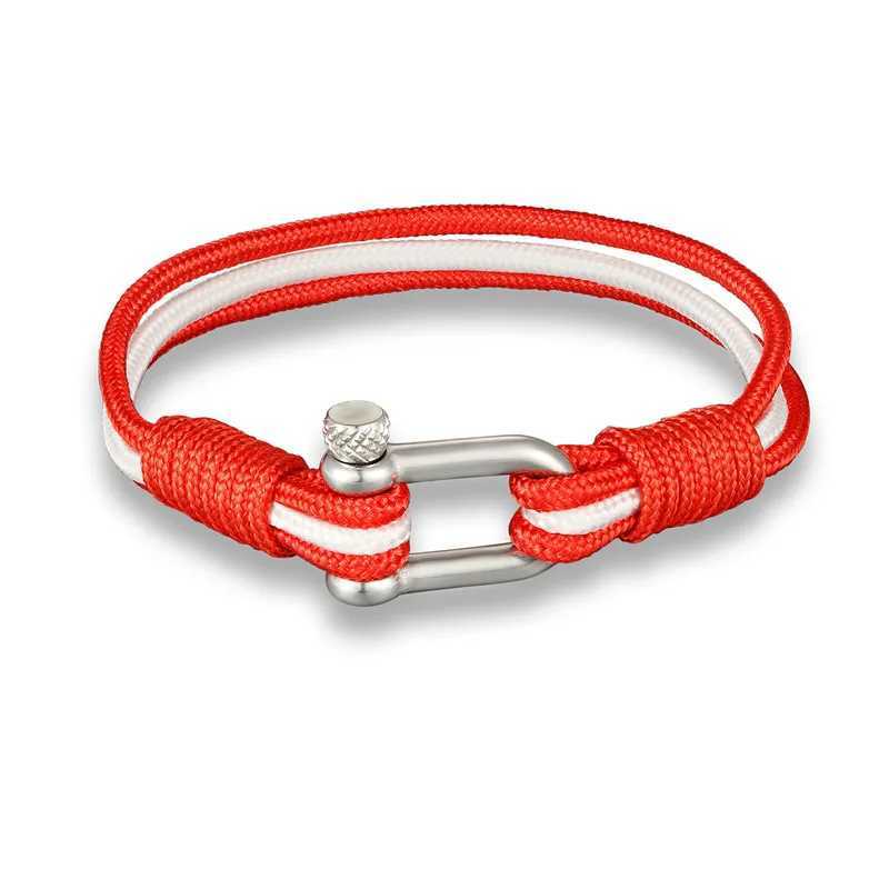 Charm Bracelets MKENDN New Arrival Country France Flag Sport Camping Parachute Cord Men Women Nautical Survival Rope Chain Bracelet Summer Style Y2405