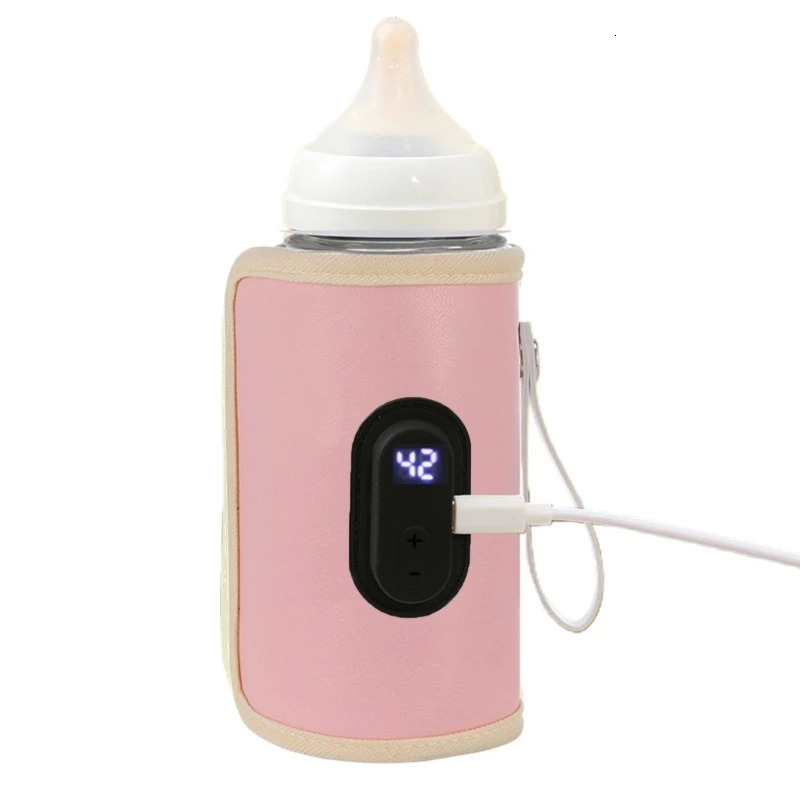 Portable Milk Bottle Warmer Bag Case 20 Temp Level Baby Feeding Bottle Insulation Sleeve Heating Cover Travel Essential 240509