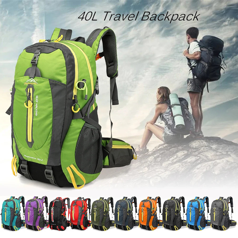 40L Water Resistant Travel Backpack Outdoor Camping Hiking Laptop Daypack Trekking Climb Back Bags For Men Women Sport Bag 240416