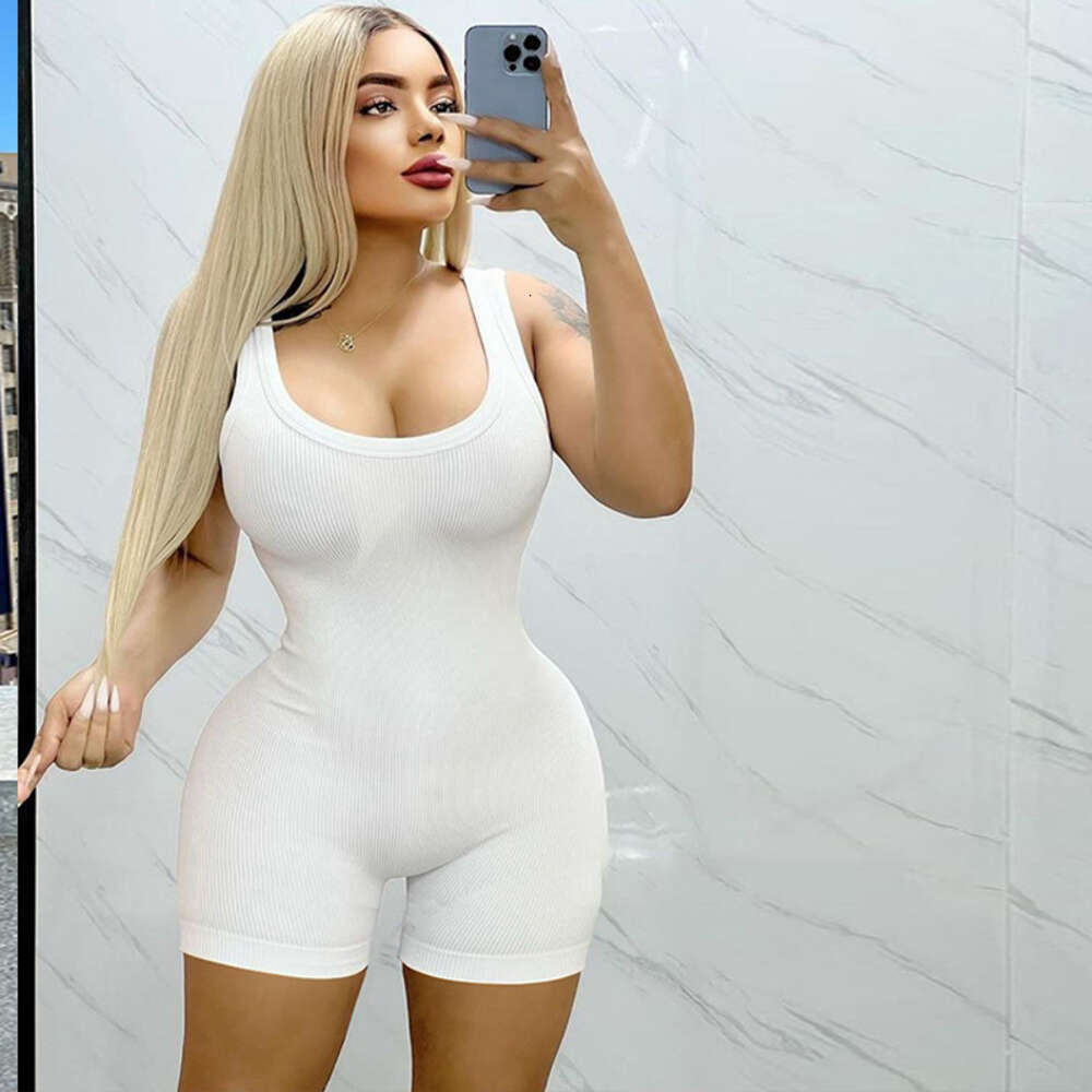 2024 Women's sexy backless solid color tight knit camisole jumpsuit for women F51016