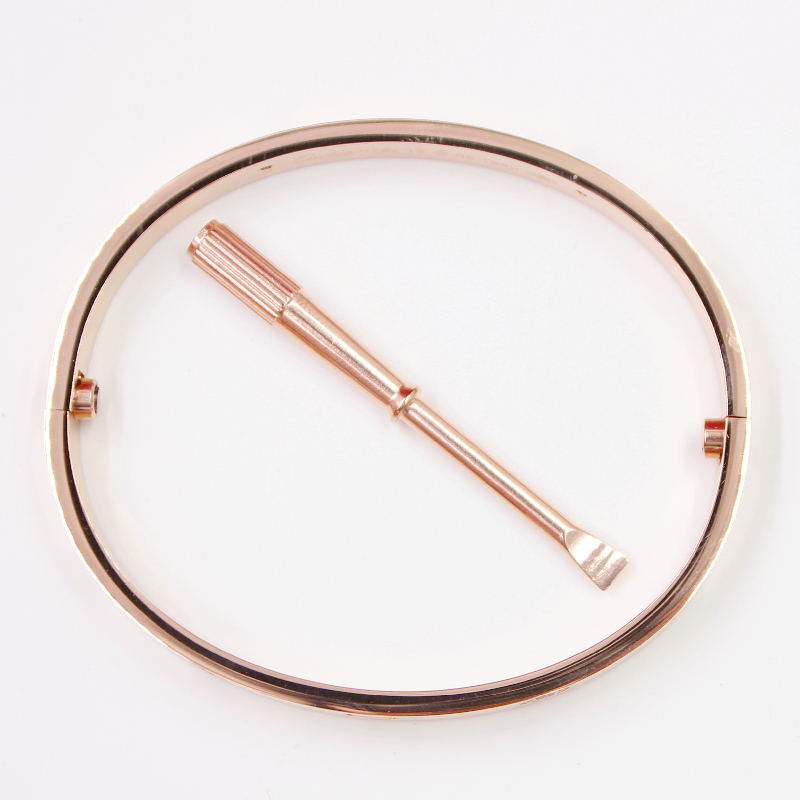 Fashion Designer Charm Bracelet Luxury Jewelrys Trendy Rose gold Bangle Stainless Steel 4CZ Diamond Bracelets For Women Men Gift Jewelry Classic Bracelet