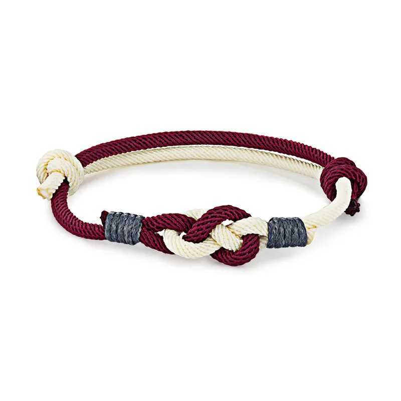Charm Bracelets MKENDN Lucky Men Women Sauvignon Blanc knot Rope Bracelet For Lovers Distance Couple Bracelet Minimalist Yoga Meditation Gifts Y240510