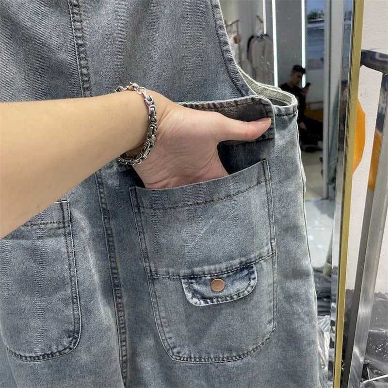 Women's Jumpsuits Rompers Denim Jumpsuits Korean Fashion Playsuits One Piece Outfits Women Clothing Oversized Vintage Shorts Casual Thin Wide Leg