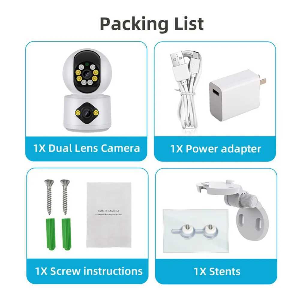 IP Cameras 4MP dual lens PTZ camera dual screen baby monitor automatic tracking artificial intelligence home safety CCTV video monitoring d240510
