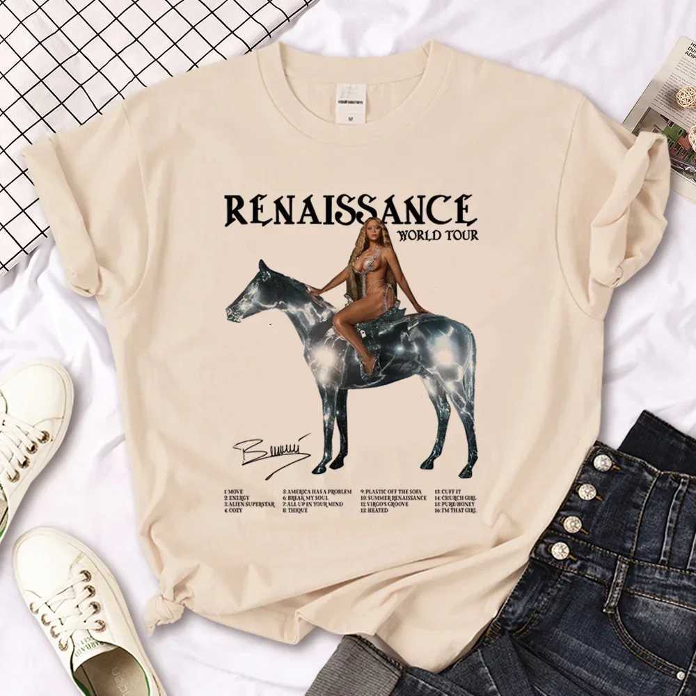 Women's T-Shirt Beyonce T Shirt Women Japanese 2000s Style Y2k Strtwear Clothes Summer Tops Graphic O-Neck Casual Soft Creative Leisure Ts Y24050