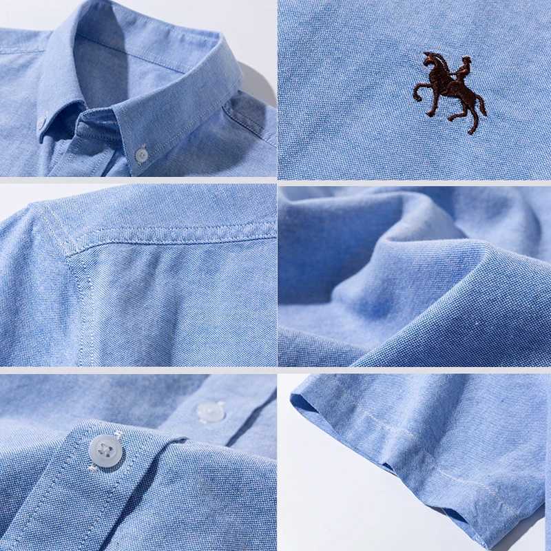 Men's Casual Shirts Summer Short Sleve Mens Shirt Plus Size Clothing 3xl 4xl 5xl 6xl Cotton Oxford Solid Stripe Mens Casual Shirt T240508