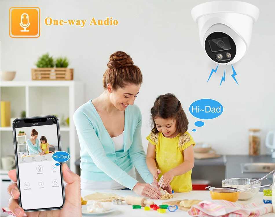 IP Cameras 8MP 4K IP Outdoor Camera ASECAM Face Detection Audio Dual Light H.265 CCTV Metal Dome Video Surveillance Camera RTSP d240510