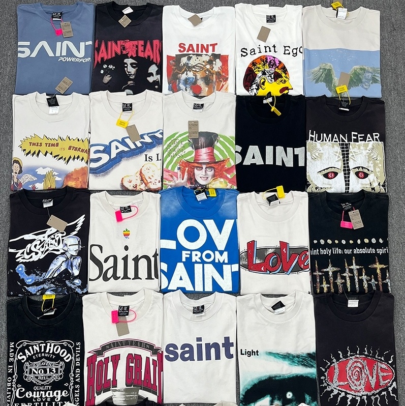 Real Photos Colorful Print T Shirt Men Women Best Quality 2024ss Summer Style T-Shirt Tee Tops