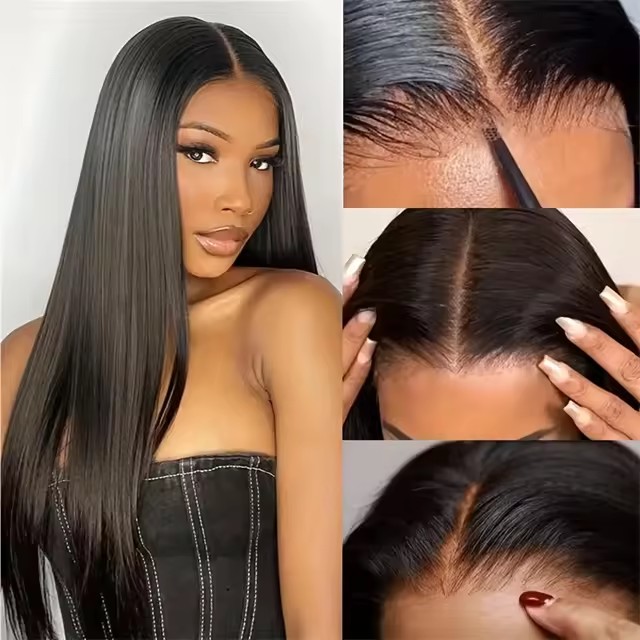 V Part Wig Yaki Straight Human Hair No Leave Out Glueless Upgraded for Women,10A Yaki Straight V-part Wigs V Shape Clip in Half Wig Ready to Go 150% D