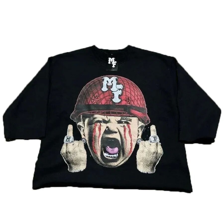 Men's T-shirt Graphic Printed Retro Y2K Cartoon Harajuku Style Cotton Shirts Shorts Sleeves Summer Streetwear Tops XJ260131