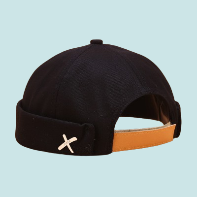 Men Street Casual Docker Sailor Biker Hat Loop Beanie Brimless Cap Fashion Unisex Pumpkin Vintage Navy Beanies