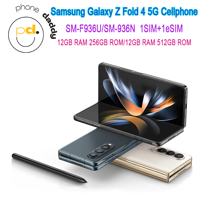 Samsung Galaxy Z Fold 4 Fold4 5G F936N F936U1 7.6" AMOLED 12GB RAM 256/512GB ROM Snapdragon NFC 1SIM+1eSIM Cell Phone