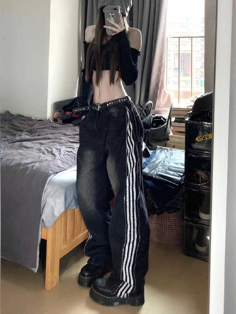 Men's Jeans Womens loose jeans dark academic denim pants goblin core Japanese fashion K-pop Y2k street clothing Harajuku Hip pop network punk 200