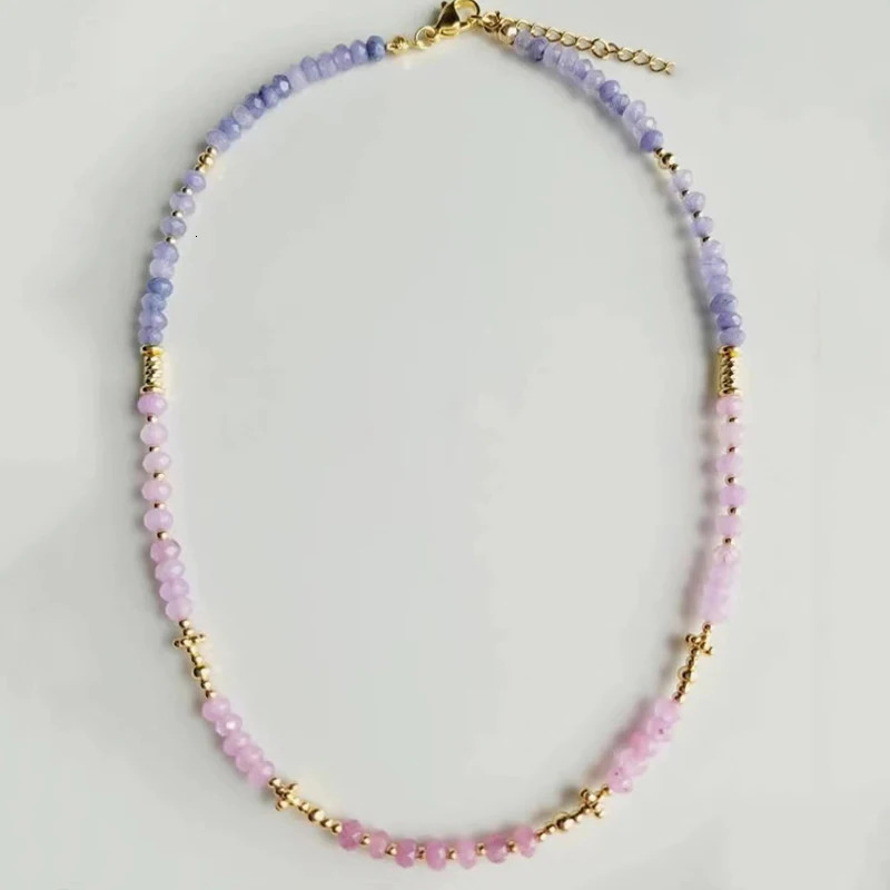 Trendy Charm Natural Gem Star Pendant Necklace Women Girls Cute And Sweet Jewelry Pink Quartz Purple Jades Sunstone Collar 240428
