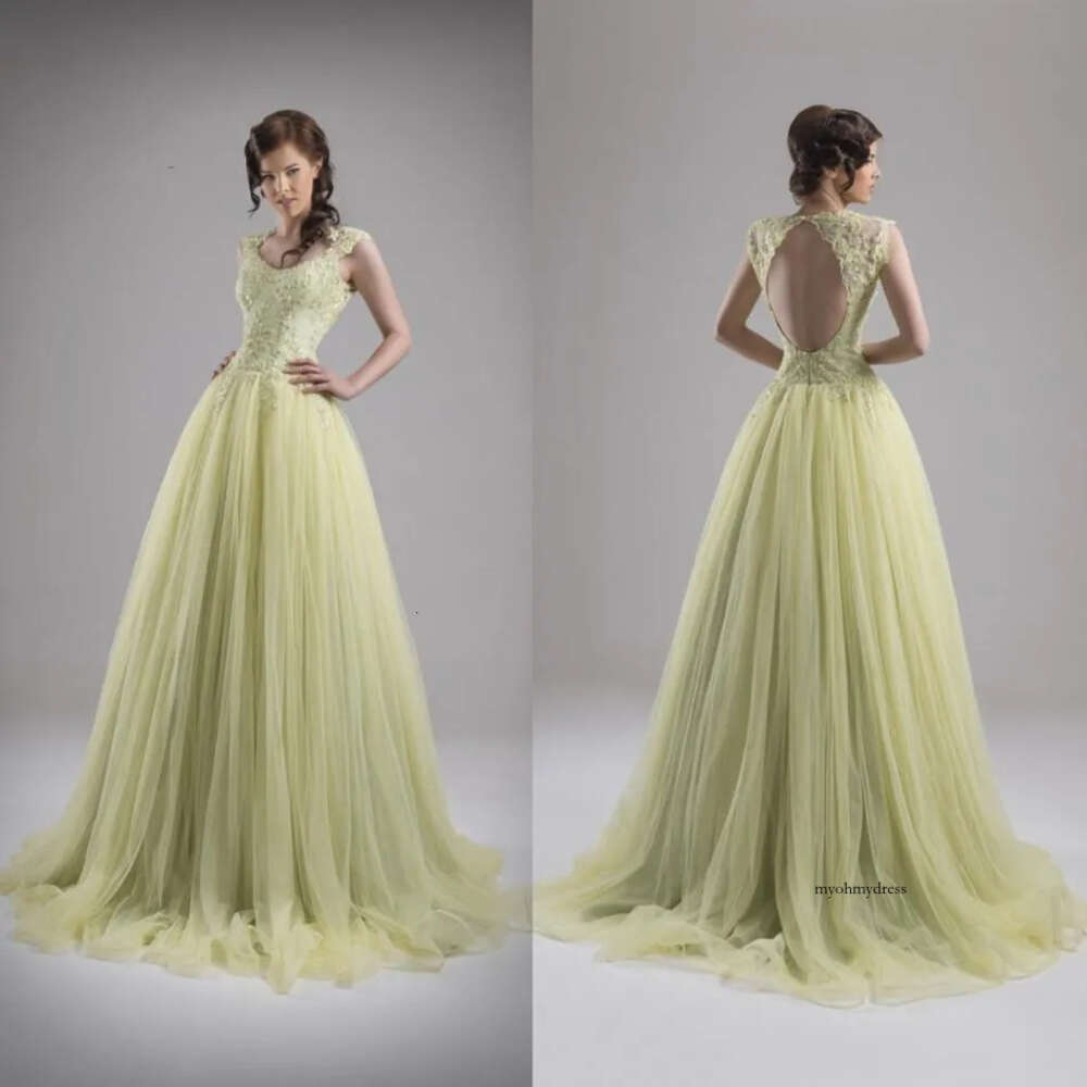 New Prom Pageant 2019 Formal A-Line Evening Gowns Lace Applique Tulle Party Open Back Ocn Dresses Customize 0510