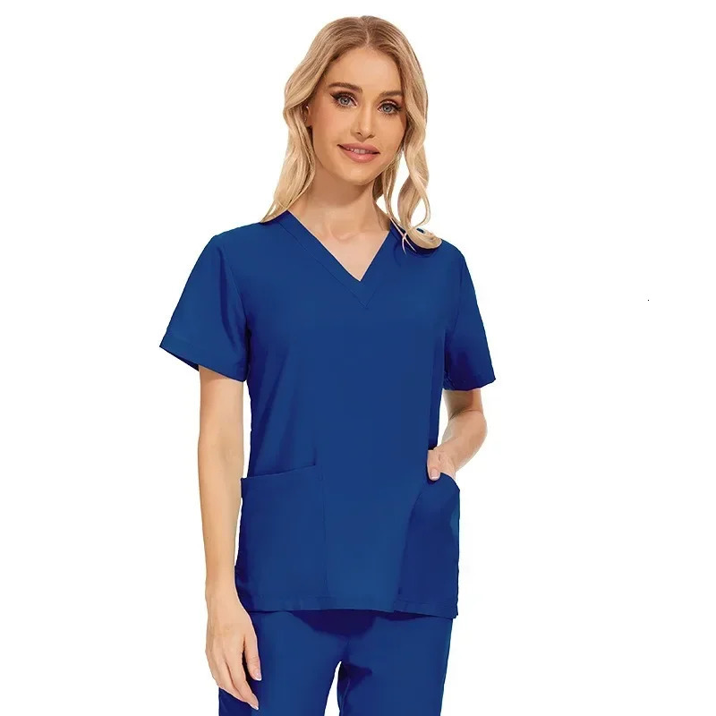 Beauty Salon Doctors Workwear Professional Workshop Uniform Set with Short-sleeve Womens Scrubs 240506