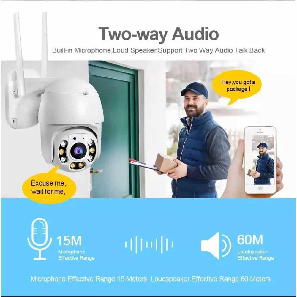 IP Cameras W26 V380 Pro Security Camera 1080P 3MP WIFI PTZ Dual Light Monitoring Camera Outdoor Wireless WIFI Intelligent Network Camera V380 d240510