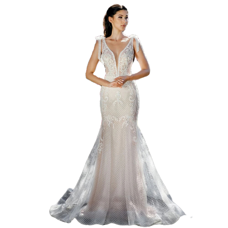 Charming Mermaid Wedding Dresses Lace Appliques Straps Sleeveless Backless Bridal Gowns Sexy Long Summer Boho Vestido De Novia 2024