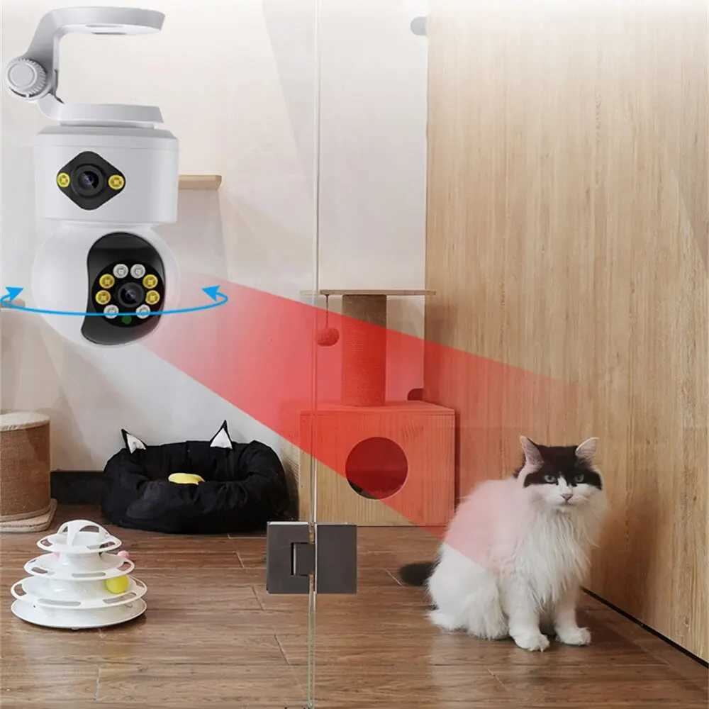 IP Cameras 4MP dual lens PTZ camera dual screen baby monitor automatic tracking artificial intelligence home safety CCTV video monitoring d240510