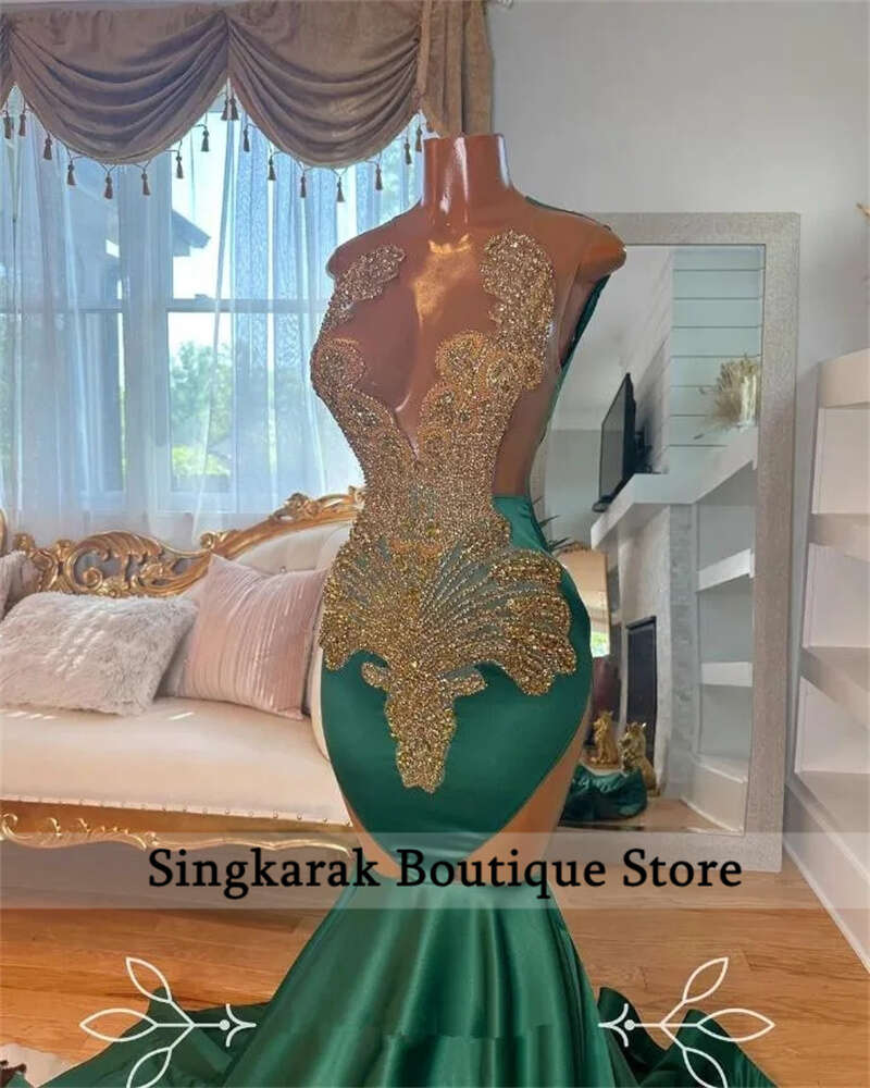 New Arrival 2024 Dias Mermaid Prom Dress Shining Crystals Rhies Beads Birthday Evening Gown special Party Wear