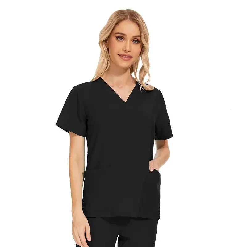 Beauty Salon Doctors Workwear Professional Workshop Uniform Set with Short-sleeve Womens Scrubs 240506