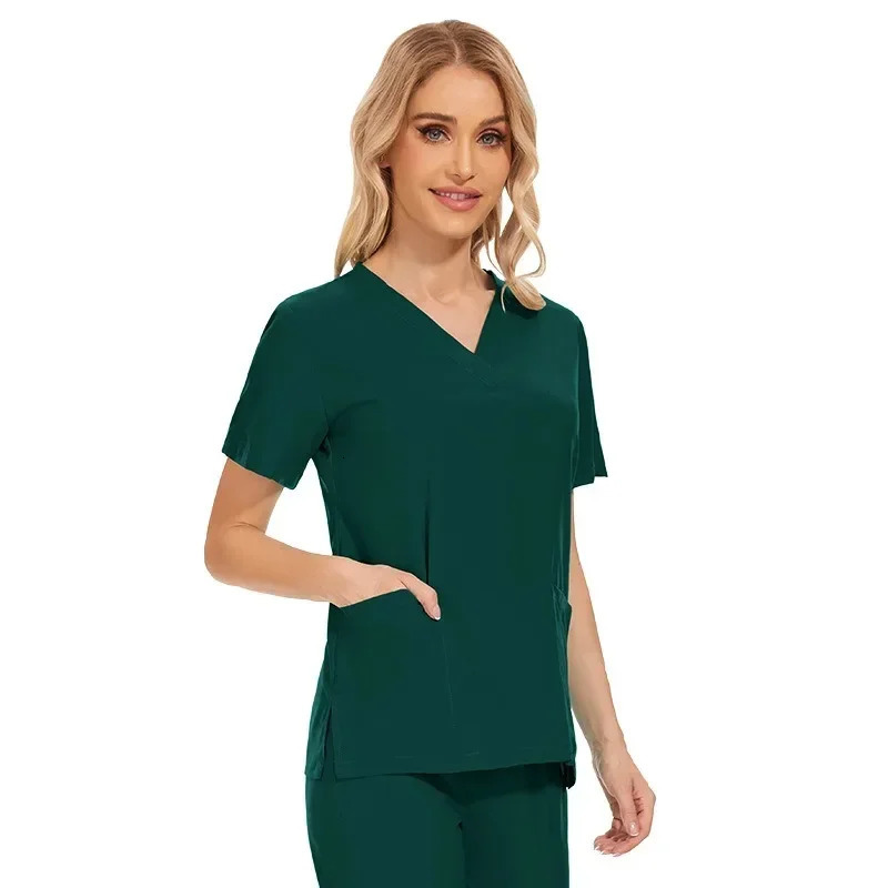Beauty Salon Doctors Workwear Professional Workshop Uniform Set with Short-sleeve Womens Scrubs 240506