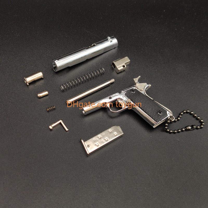 1:3 Metal Gold M1911 Colt Toy Gun Model Fake Gun Mini Alloy Keychain Look Real Collection Pubg Prop Birthday Hanging Gift For Boy Impressive Decompres