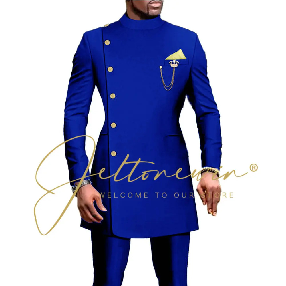 Dark Green Suit For Men Double Breasted Wedding Blazer Sets Formal Groom Wear Male Party Suits 2 Pieces Tuxedo Jacket Pant 240429