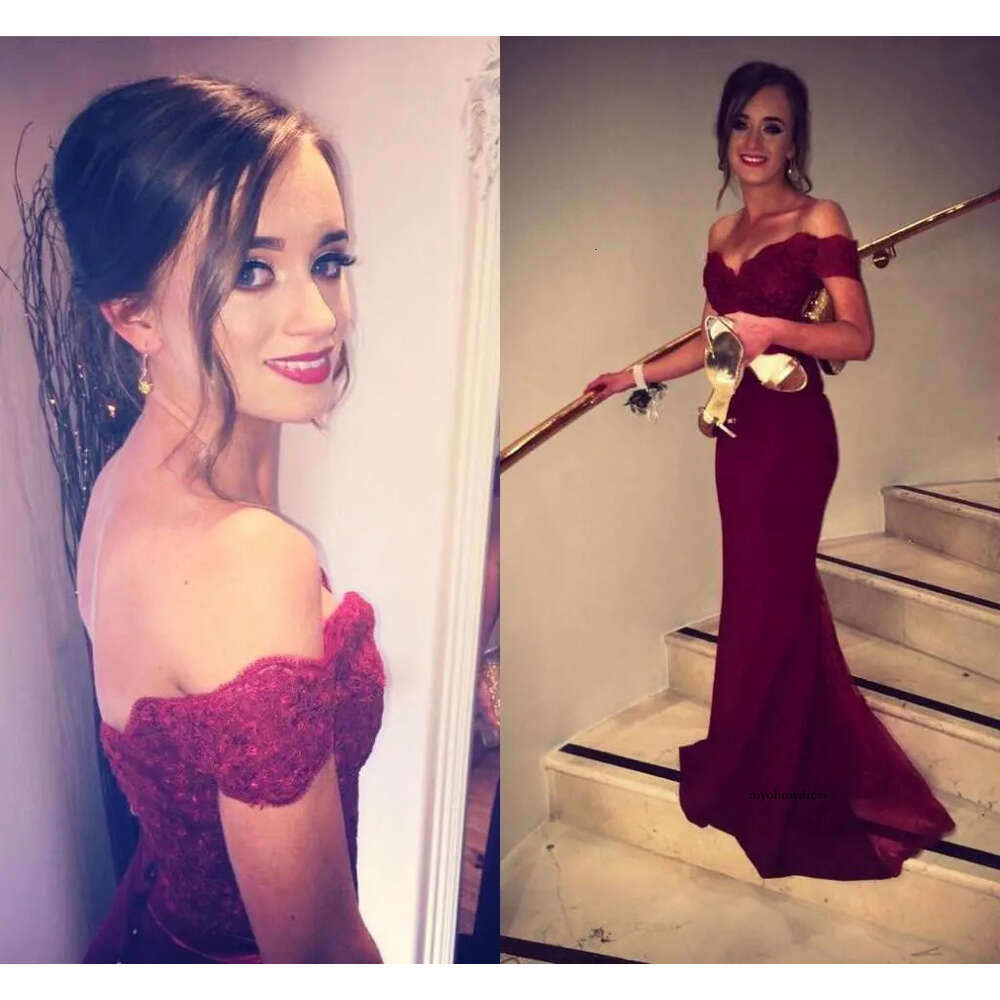 Bury Prom Off Shoulder Sexy Backless Lace Mermaid Formal Evening Arabic Women Party Dresses Vestido De Festa Longo 0510