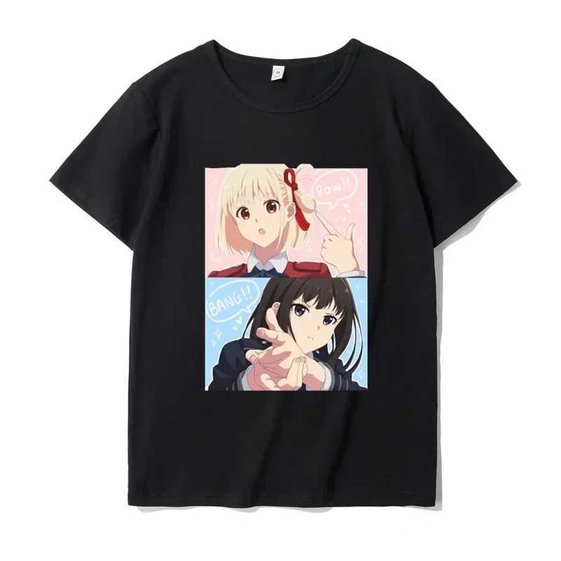Women's T-Shirt TShirts Japanese Anime Cartoon T-shirt Summer Blouse Clothes Female Y2k Shirts Tops Apparel Kawaii Ts Lycoris Recoil Graphic Y240