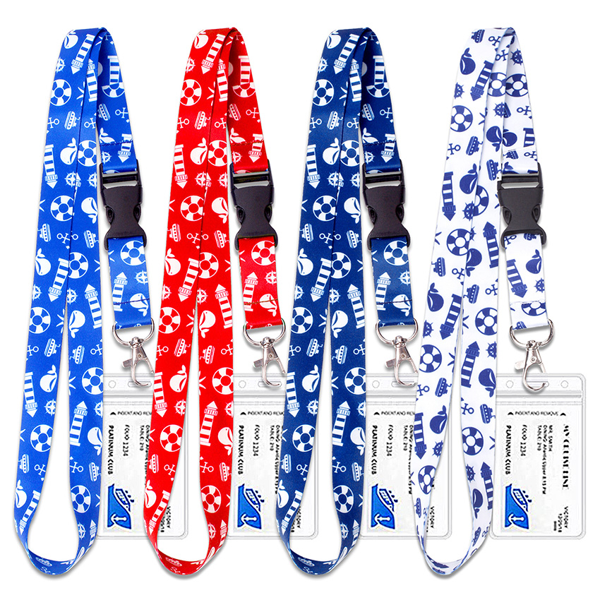Premium One Side Hard Plastic ID Card Holder Lanyard With Badge For Event