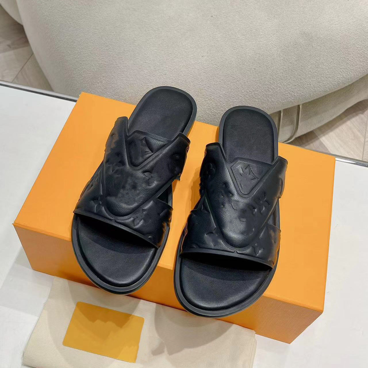 Oasis mule Designer Slides men Sandals Pool Pillow Heels Cotton Fabric Straw Casual slippers for spring and autumn Flat Comfort Mules Padded Front Strap Shoe 5.9 04