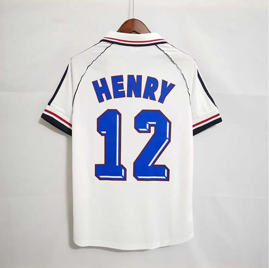 1998 retro soccer jerseys 1982 84 86 88 90 96 98 00 02 04 06 ZIDANE HENRY MAILLOT DE FOOT football shirt REZEGUET DESAILLY french club Classic Vintage