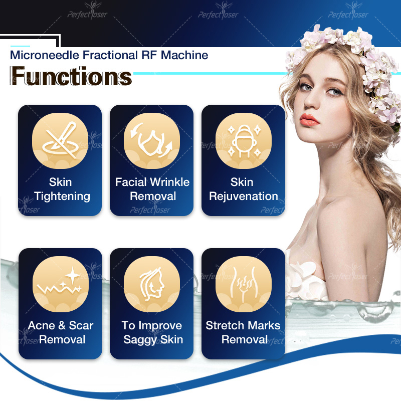 Perfectlaser Professional Fractional Rf Microneedle Machine Wrinkle Acne Scars Removal Equipment Stretch Marks Beauty Salon Use