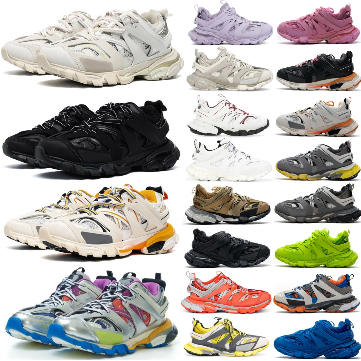 Designer Top Casual Shoes Track 3 3.0 Sneakers Men Women Triple white black pink leather Trainer Nylon Platform trainers