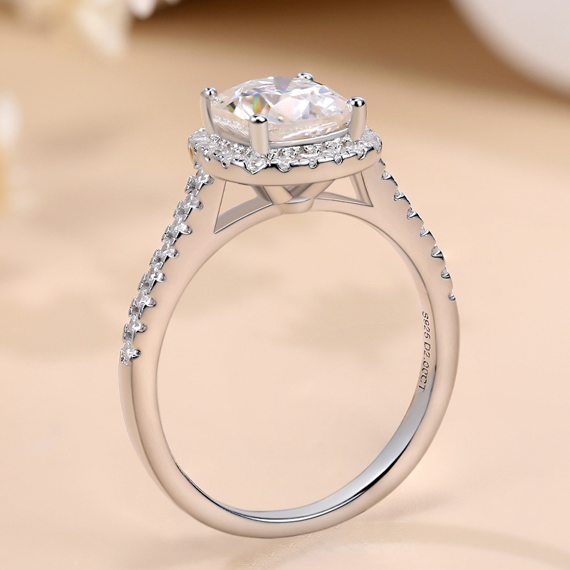 Luxury Women Rings S925 Sterling Silver 2Ct Moissanite Ring for Wedding Anniversary Gifts For Parnter Fashion Engagemen Ring