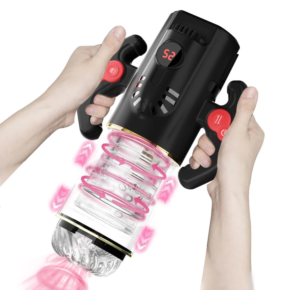 Automatic Man Masturbator With Handle Blowjob Masturbation Vagina pocket Penis Oral Sex Machine Toys For Man Adults 18 240419