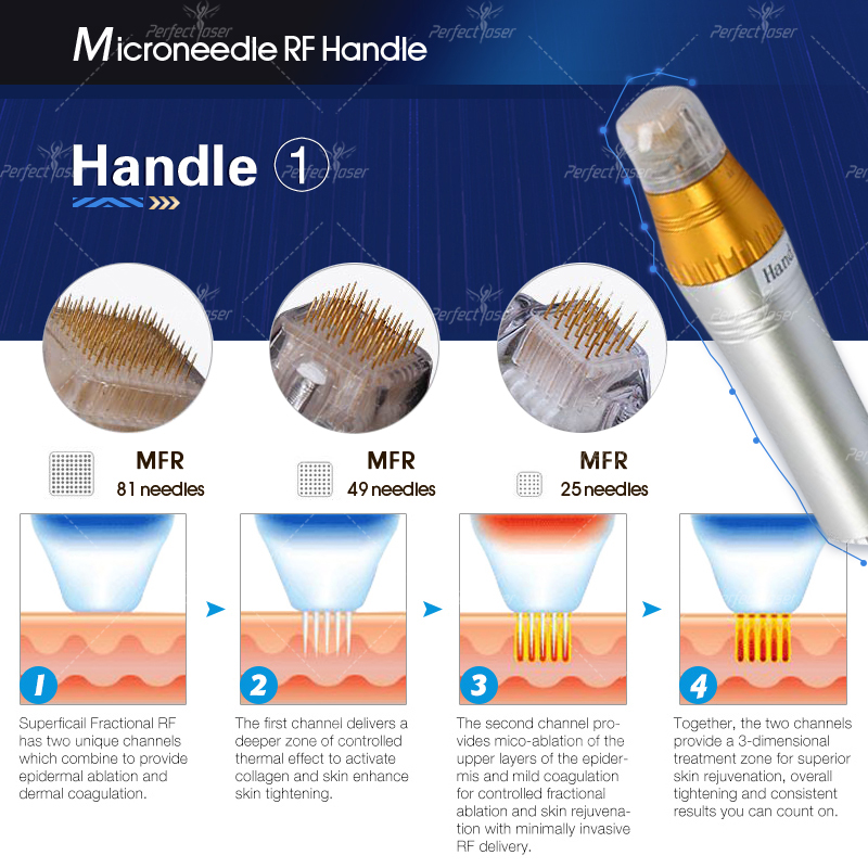 Perfectlaser Professional Fractional Rf Microneedle Machine Wrinkle Acne Scars Removal Equipment Stretch Marks Beauty Salon Use