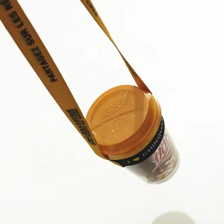Water Bottle Drink Cup Holder Neck Strap With Silicone Ring , Coffee Cup /Beer Glass Holder Neck Lanyard