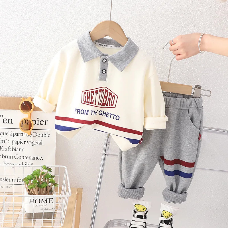 Rindu Boys and girls spring and autumn set childrens clothing products childrens sports spring clothing two-piece set 240510