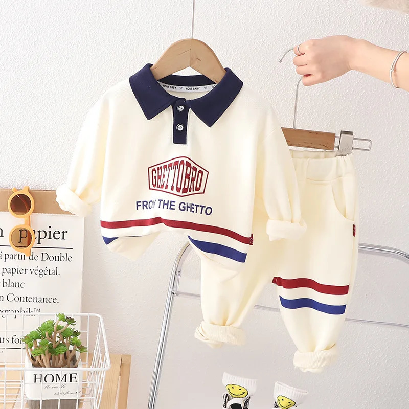 Rindu Boys and girls spring and autumn set childrens clothing products childrens sports spring clothing two-piece set 240510