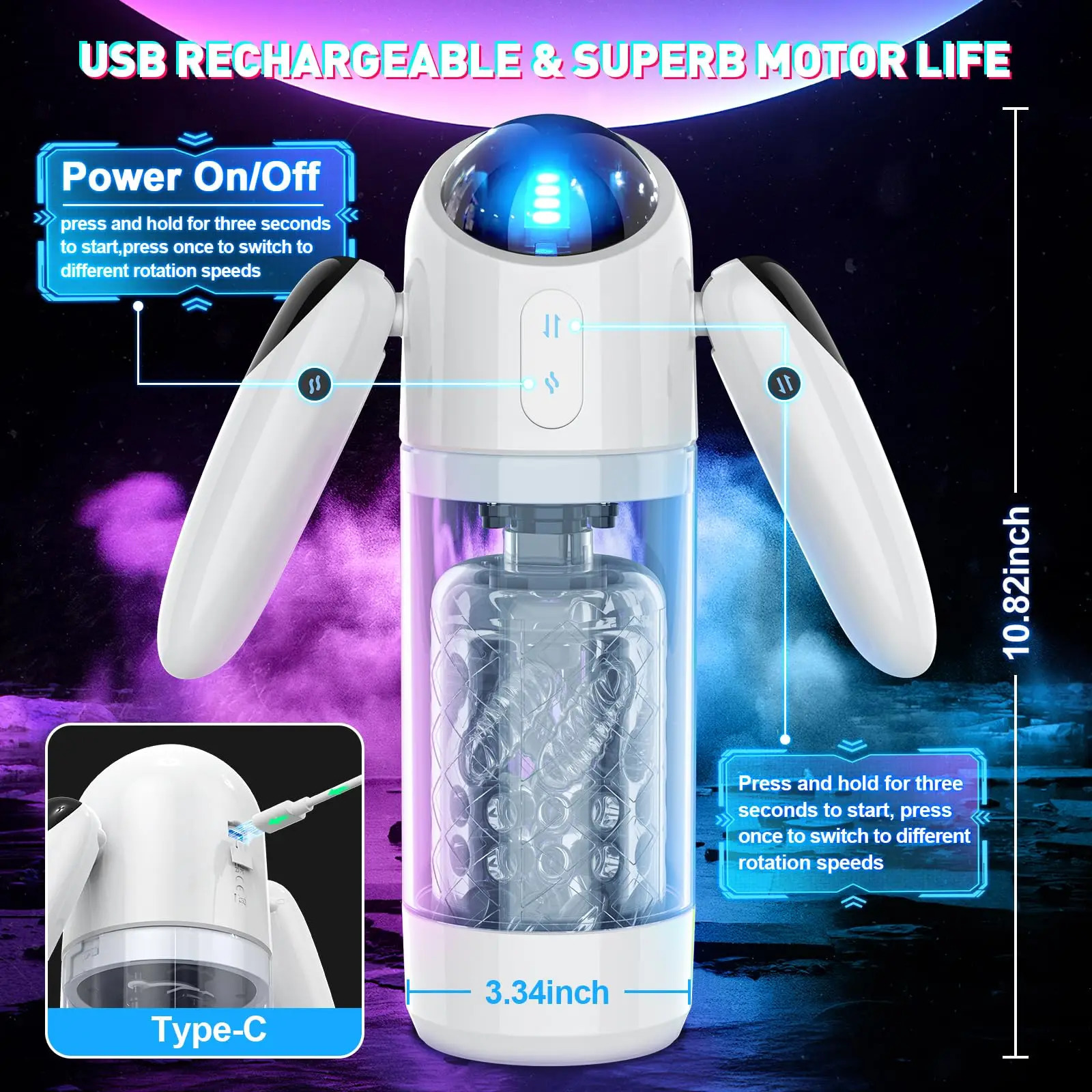 Automatic Handle Male Masturbator Blowjob Masturbation with 4 Thrusting 7 Rotation Modes Vagina pocket Sex Toys for Men 240419