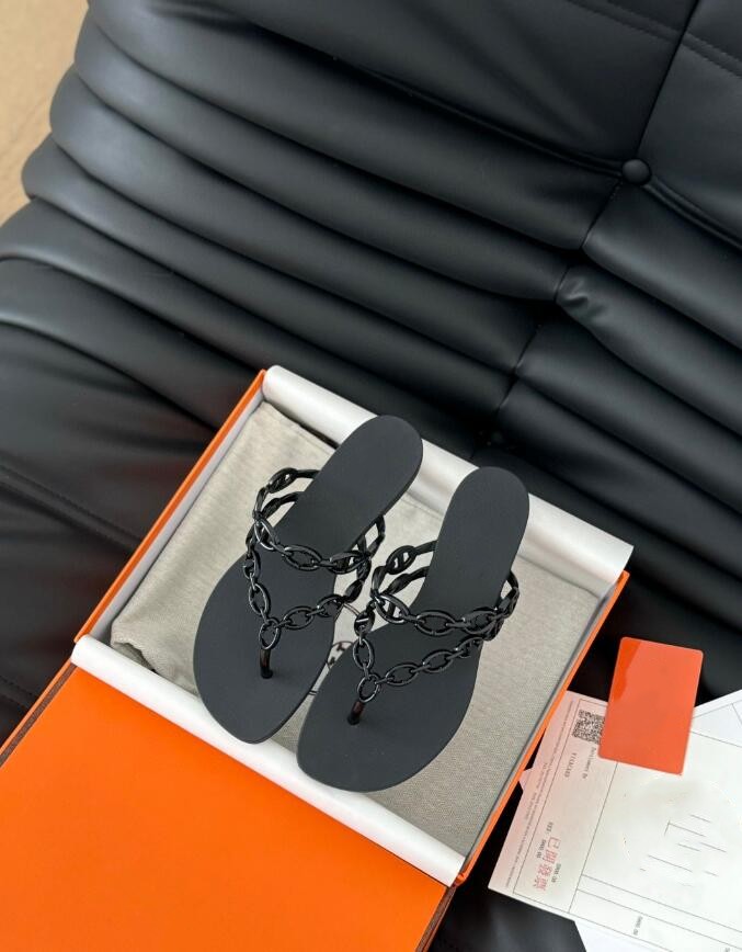 Island Sandals slippers women's slippers luxury designer genuine leather women's Paris summer beach shoes 35-41