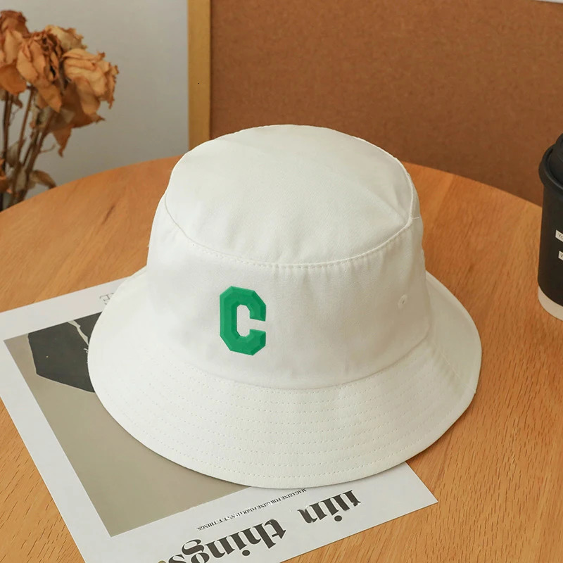 Big Head Size Causal Fisherman Hats for Men Solid Color Cotton Letter C Bucket Hat for Male Outdoor Korean Spring Panama Hat 240507