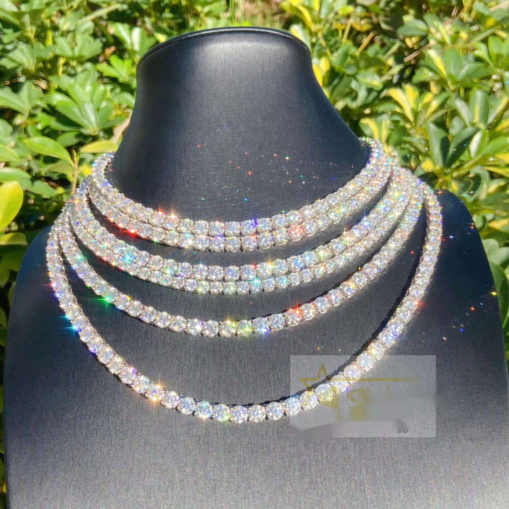 jewelry for men women necklace iced out 2mm 3mm 4mm 5mm 6.5mm high quality vvs sterg sier moissanite tennis chain bracelet